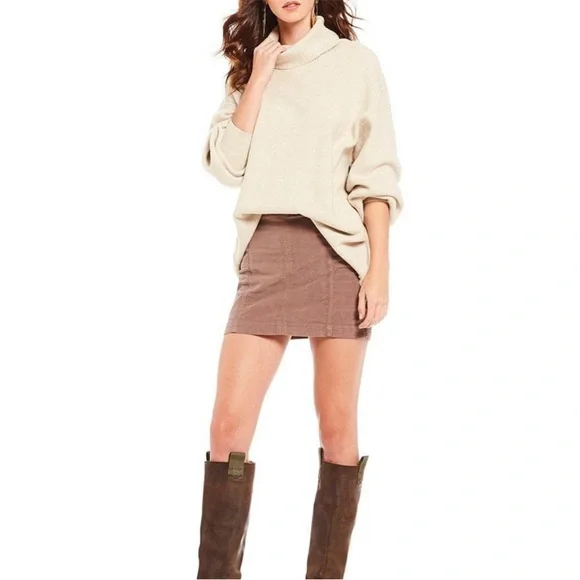 Free People Modern Femme Blue Corduroy Mini, size 4 - Picture 2 of 9